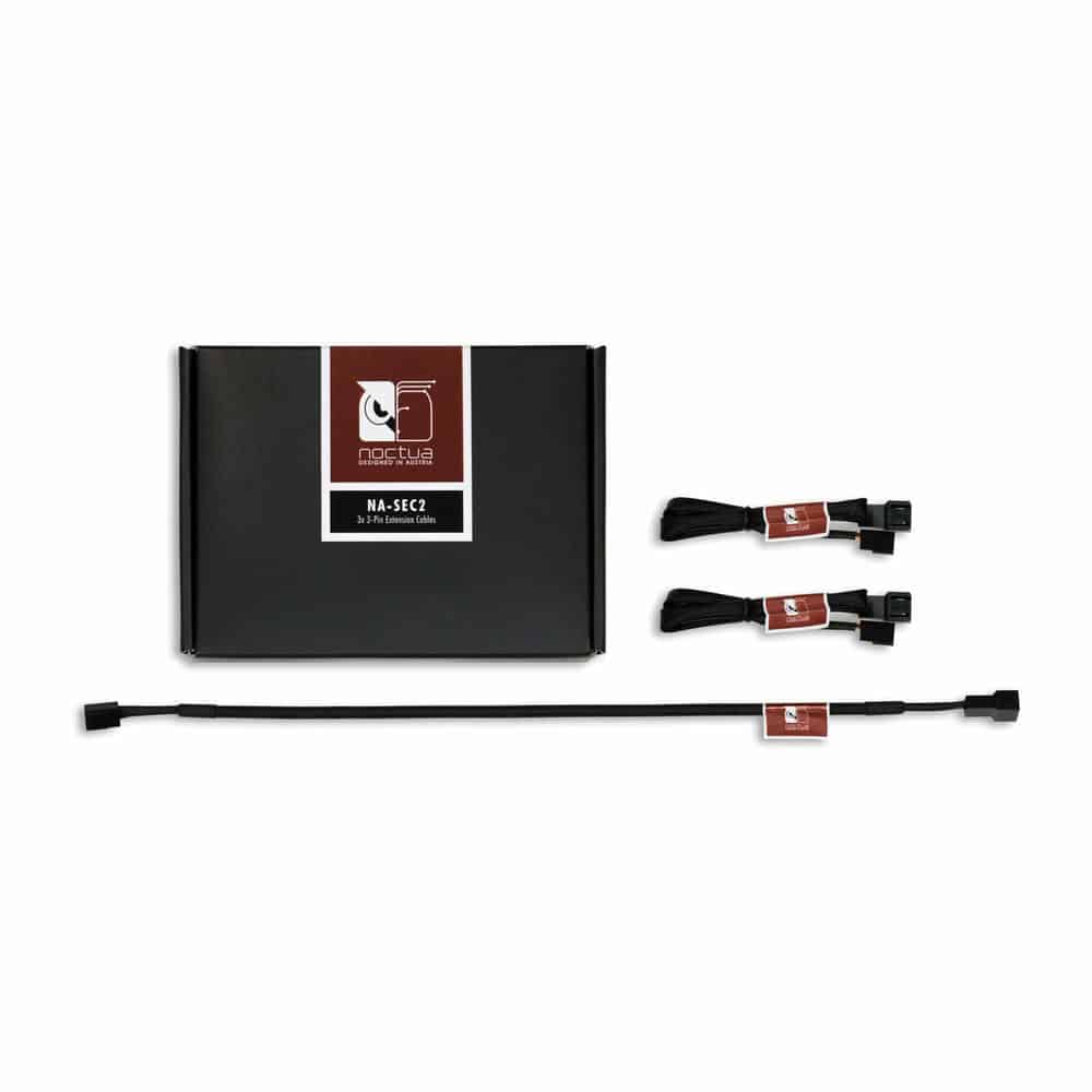 (image for) Noctua NA-SEC2 Braided 3-Pin Fan Extension Cables, 3 pack